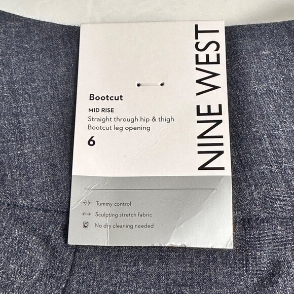 Nine West Womens Bootcut Pants Size 6 Navy Mid Rise Stretch Fabric Academia - Picture 6 of 12